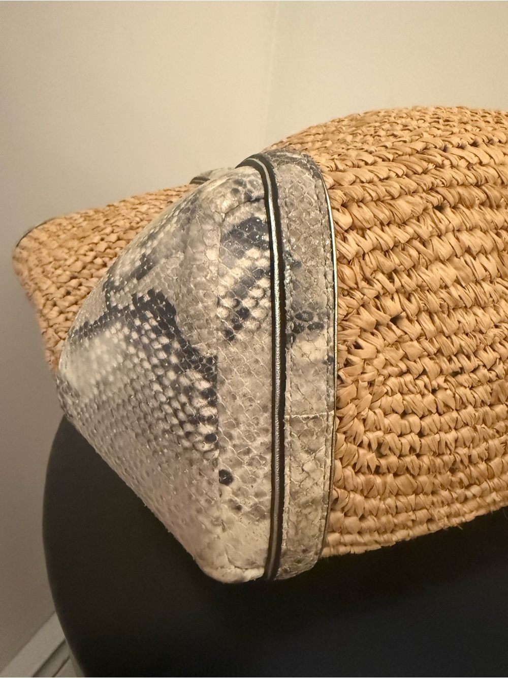 Coach Hampton Python Straw Tote.  2011 - Picture 11 of 15